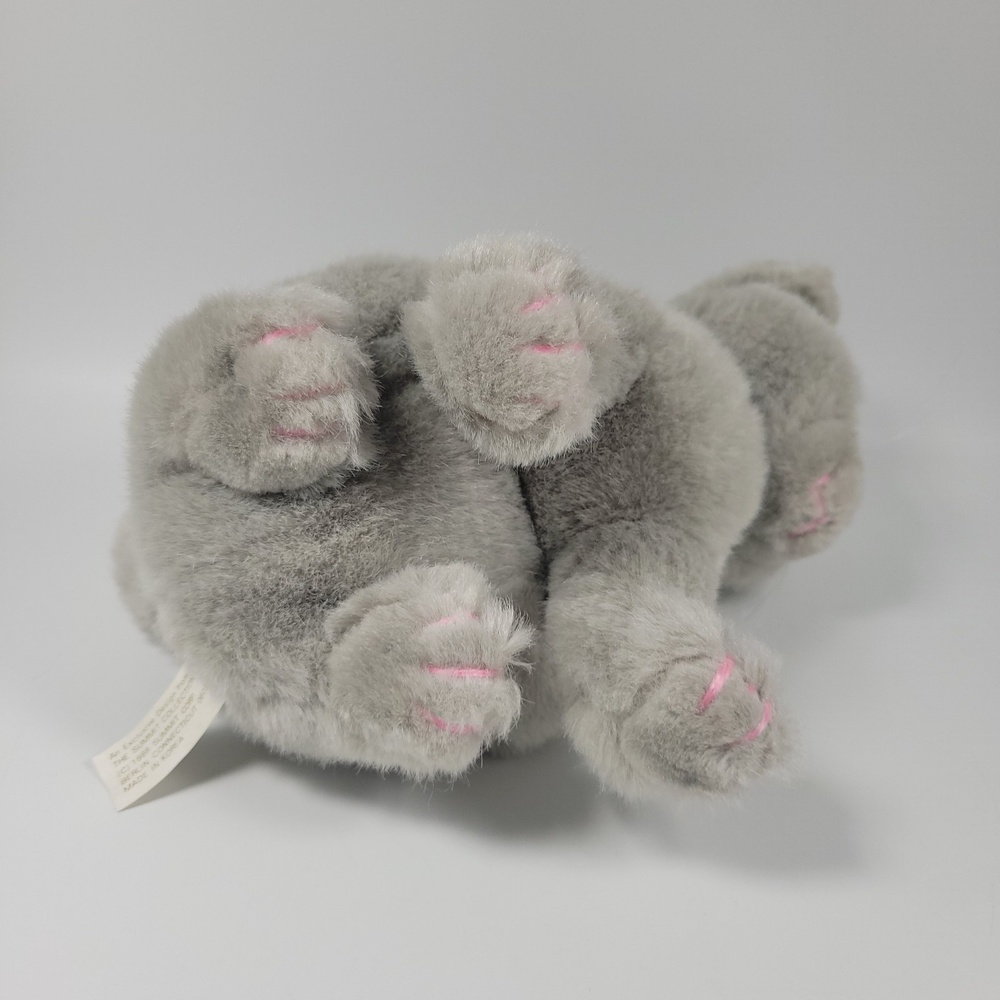 The Summit Collection Gray Cat 9" Plush Sitting Blue Eyes Whiskers VTG 1988 - Picture 6 of 9
